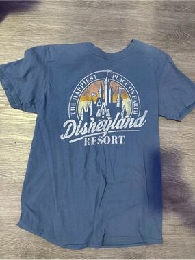 Disney Navy Blue Disneyland Resort Castle Graphic Tee